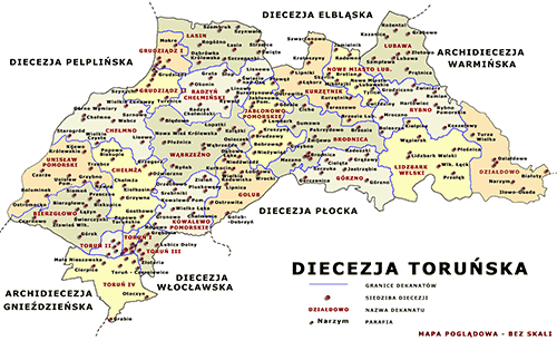 Mapa Diecezji Toruńskiej